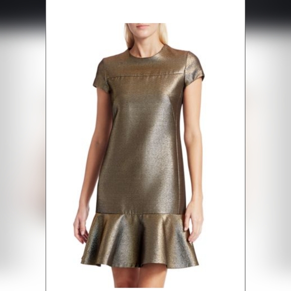 Akris Punto gold lame dress - Picture 2 of 7